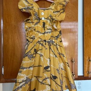 Eleanor Rose Bird Yellow Dress Sz 7/8